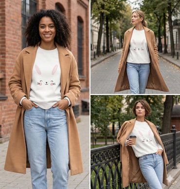 Bunny Face Crewneck Sweatshirt | Sweatshirt for girls