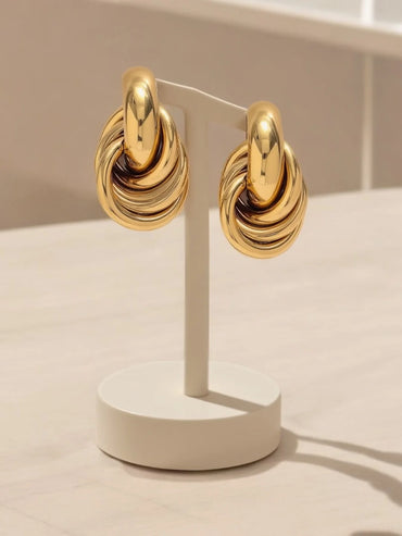 18K Gold Plated Twist Knot Stud Earrings