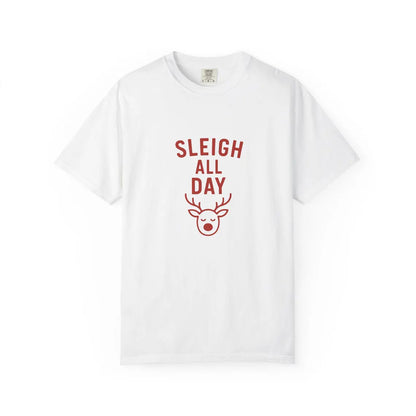 Sleigh All Day Reindeer T-shirt | Minimalist Christmas Holiday Tee