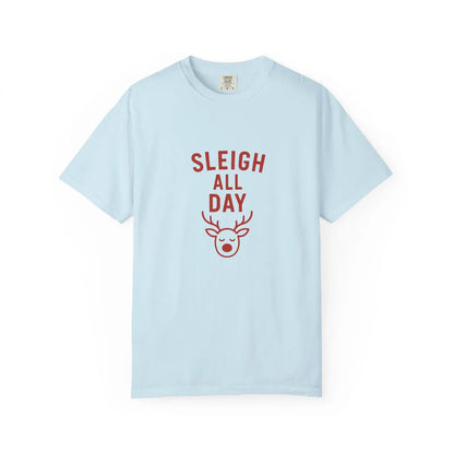 Sleigh All Day Reindeer T-shirt | Minimalist Christmas Holiday Tee