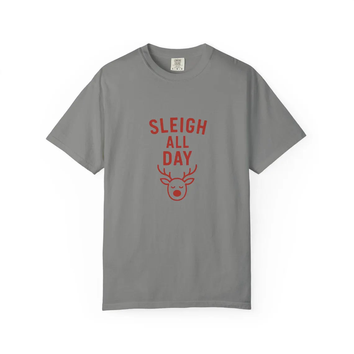 Sleigh All Day Reindeer T-shirt | Minimalist Christmas Holiday Tee