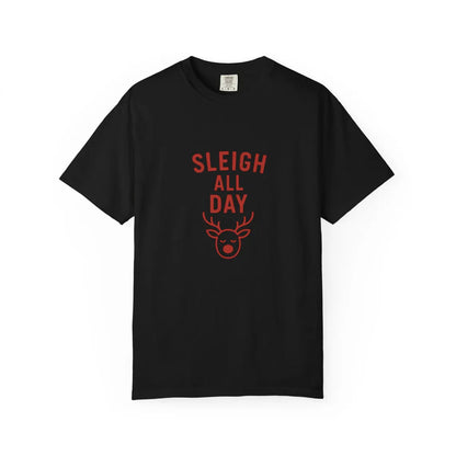 Sleigh All Day Reindeer T-shirt | Minimalist Christmas Holiday Tee