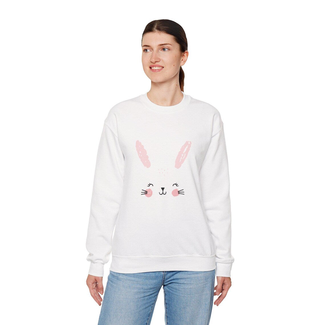 Bunny Face Crewneck Sweatshirt | Sweatshirt for girls