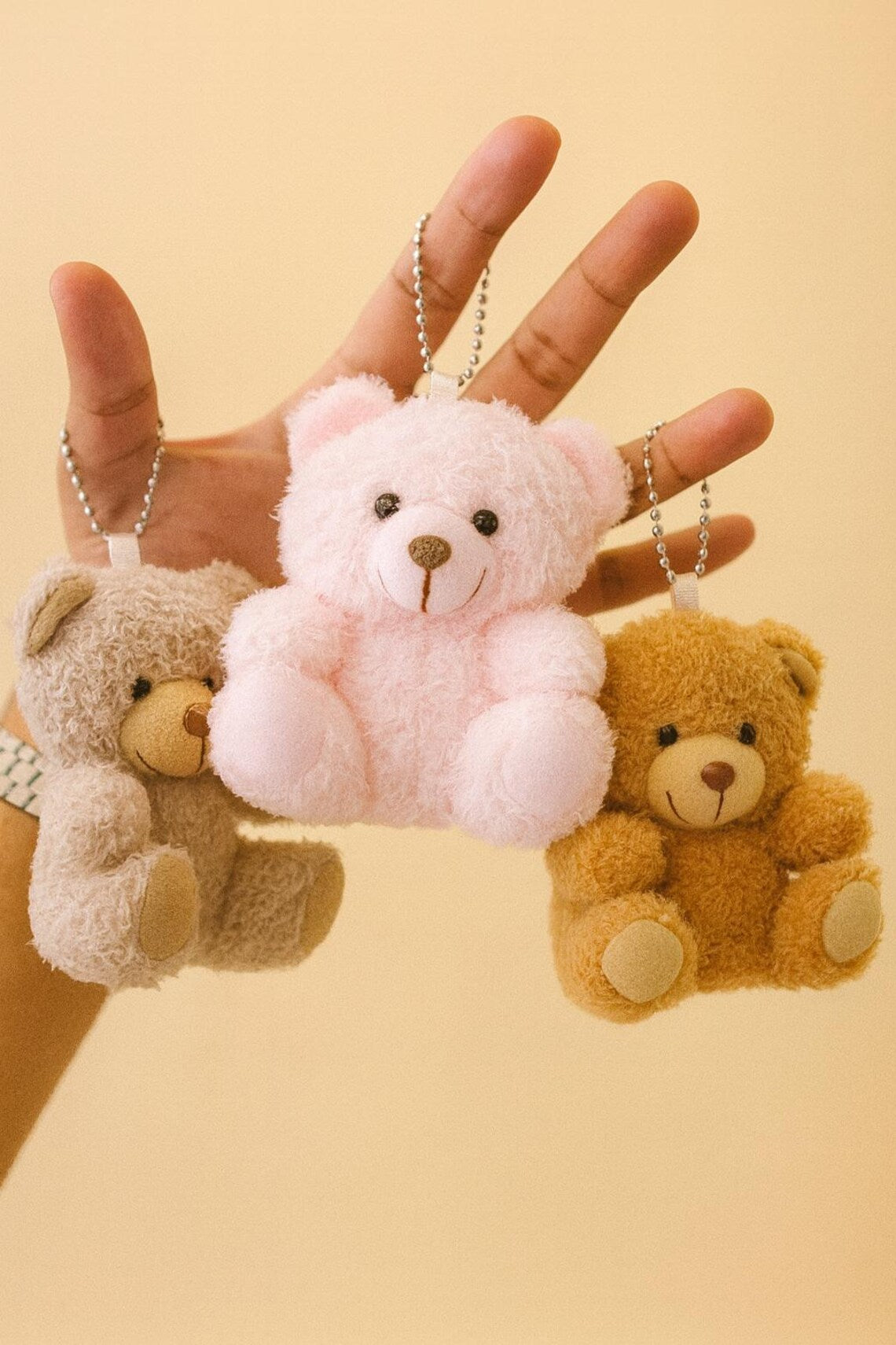 Mini Teddy Bear Keychain and panda keychain: Soft Plush Stuffed Animal Bag Charm