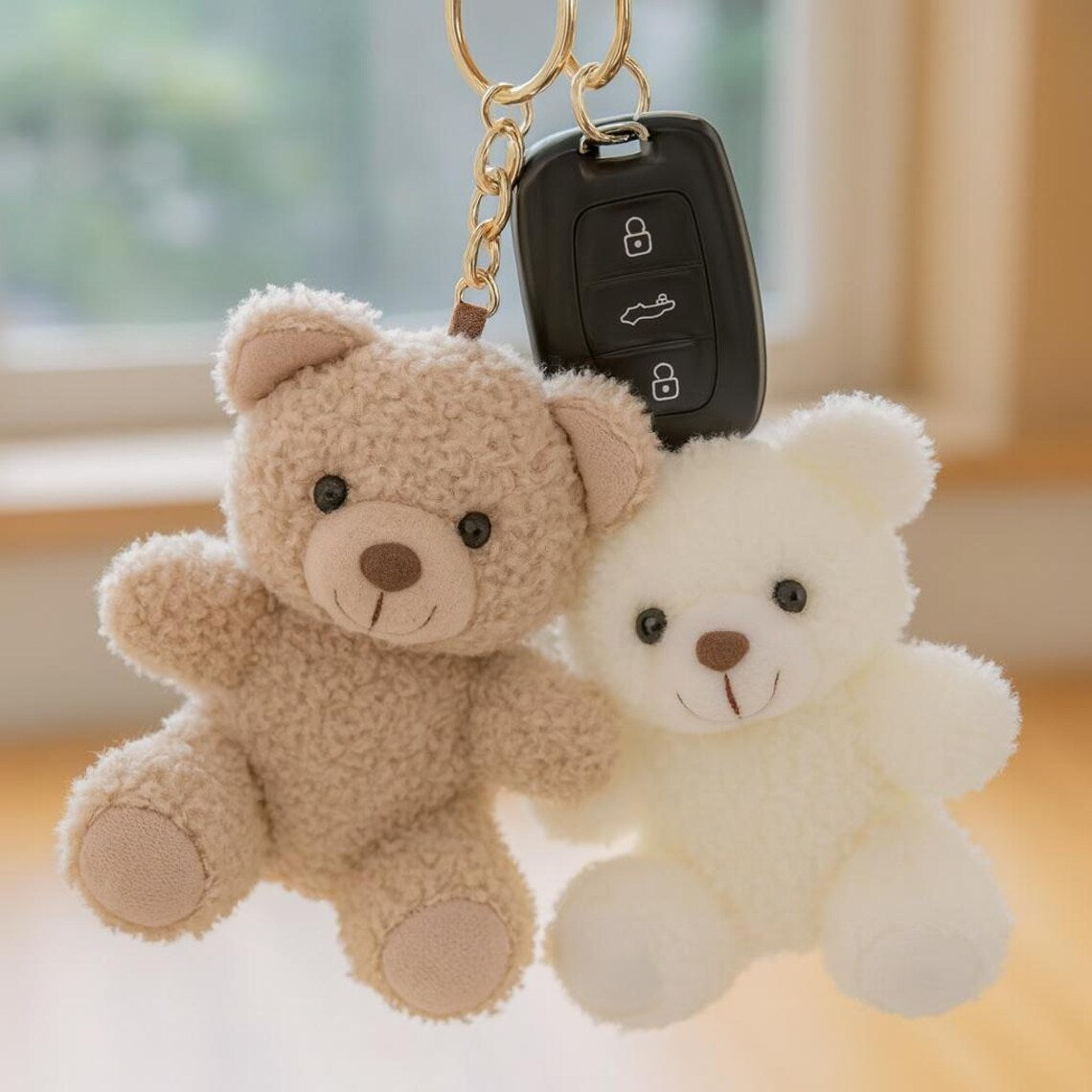 Mini Teddy Bear Keychain and panda keychain: Soft Plush Stuffed Animal Bag Charm