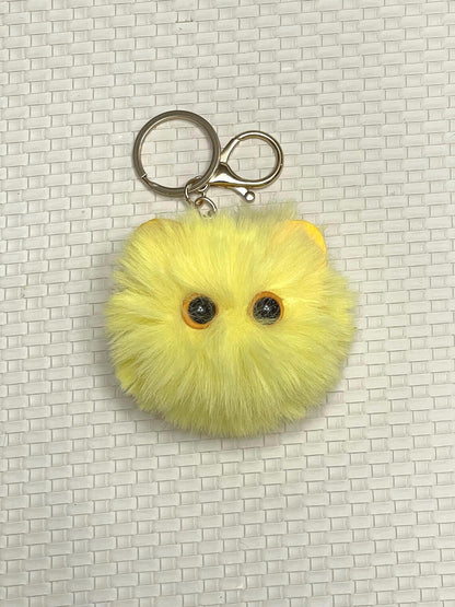 Plush Kitten Pompom – Fluffy Pompom Keychain, Car Accessory, Phone Charm, Christmas Gift