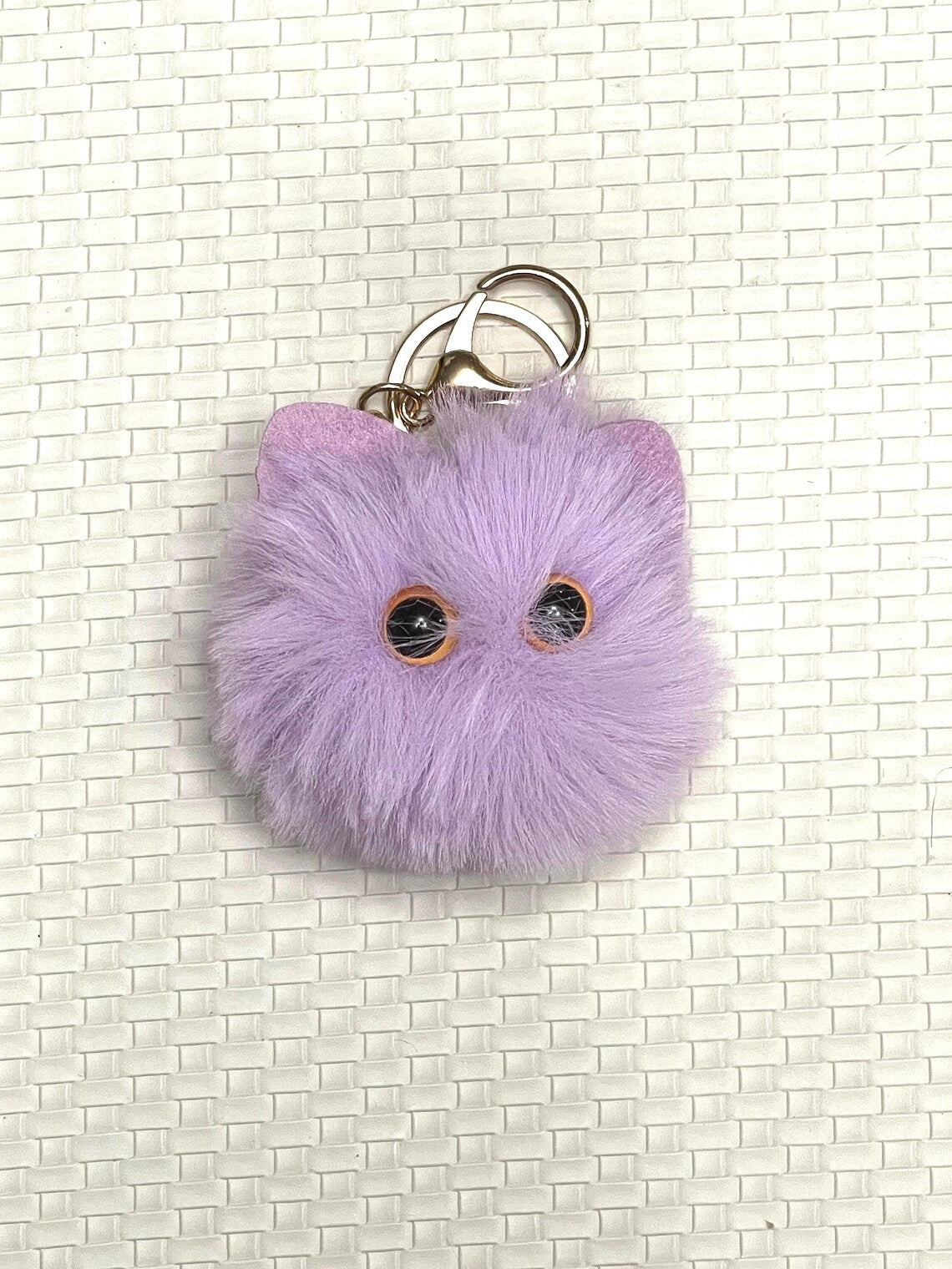 Plush Kitten Pompom – Fluffy Pompom Keychain, Car Accessory, Phone Charm, Christmas Gift