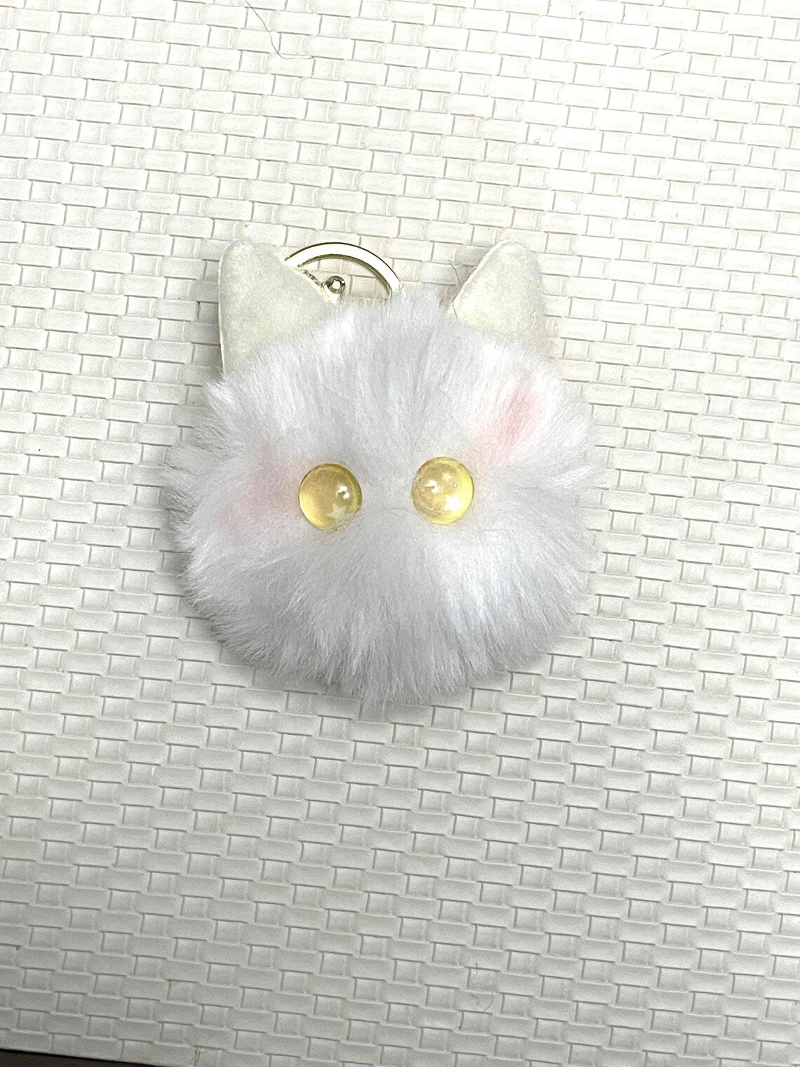Plush Kitten Pompom – Fluffy Pompom Keychain, Car Accessory, Phone Charm, Christmas Gift