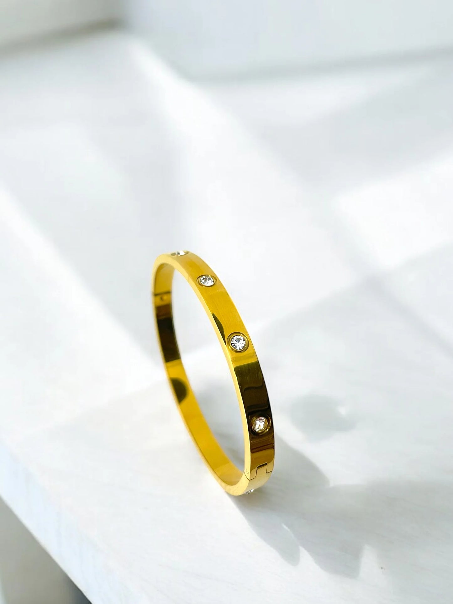 18K Golden Sparkle Crystal Cuff Bracelet