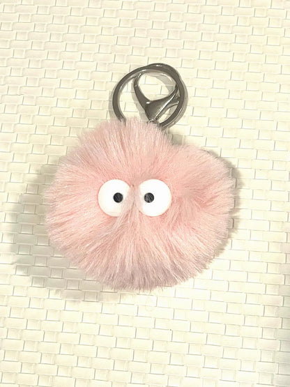 Fluffy Plush Pom Pom Keychain: Googly Eyes Bag Charm