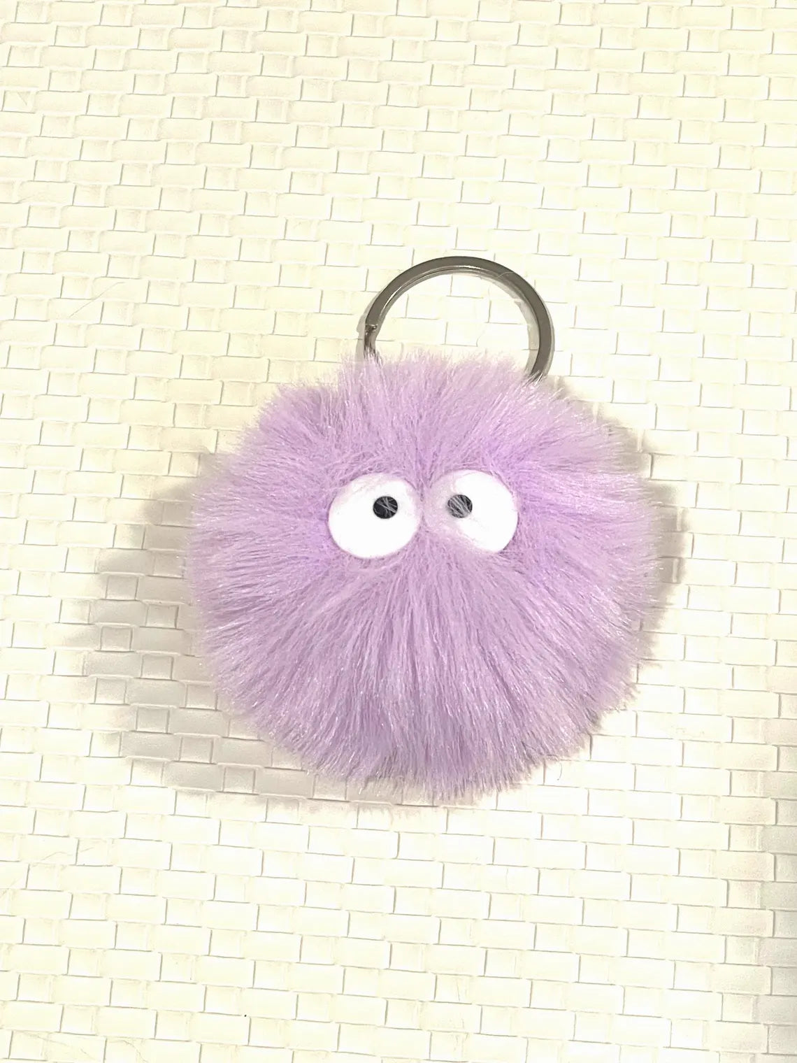 Fluffy Plush Pom Pom Keychain: Googly Eyes Bag Charm