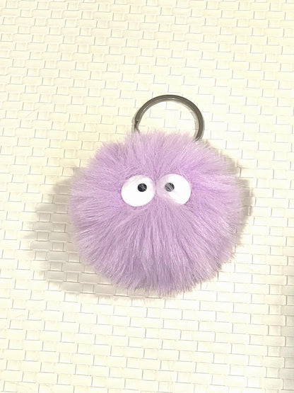 Fluffy Plush Pom Pom Keychain: Googly Eyes Bag Charm