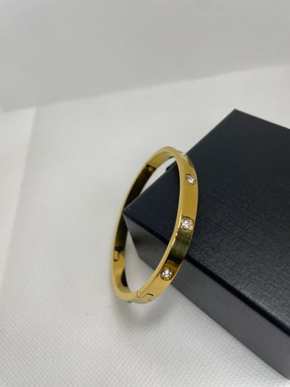 18K Golden Sparkle Crystal Cuff Bracelet