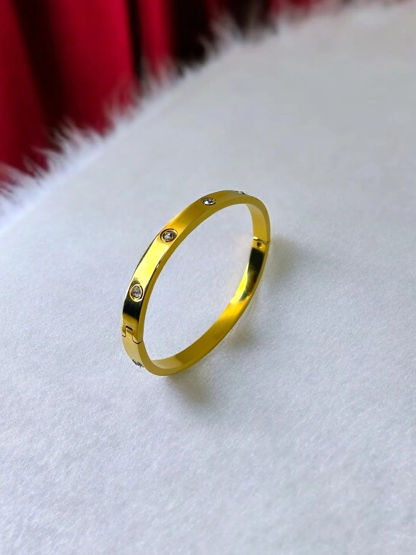 18K Golden Sparkle Crystal Cuff Bracelet