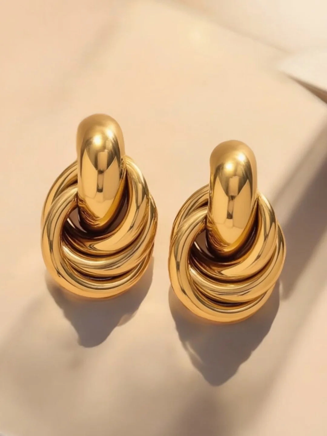 18K Gold Plated Twist Knot Stud Earrings