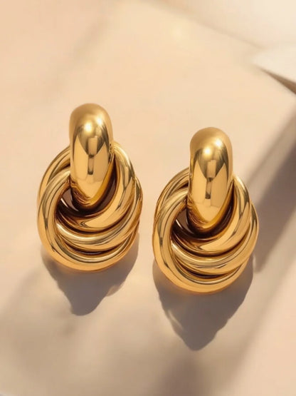 18K Gold Plated Twist Knot Stud Earrings