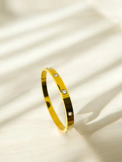 18K Golden Sparkle Crystal Cuff Bracelet