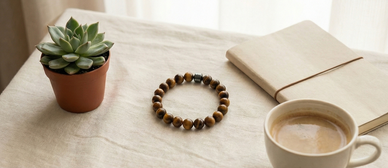 Natural Tiger Eye Agate Bracelet Men Women Healing Stone Beads Elastic Bangle