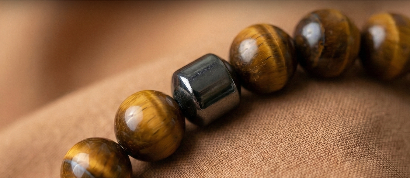 Natural Tiger Eye Agate Bracelet Men Women Healing Stone Beads Elastic Bangle