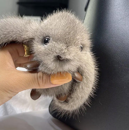 Mini Rabbit Plush Keychain and a Bag Charm with necklace