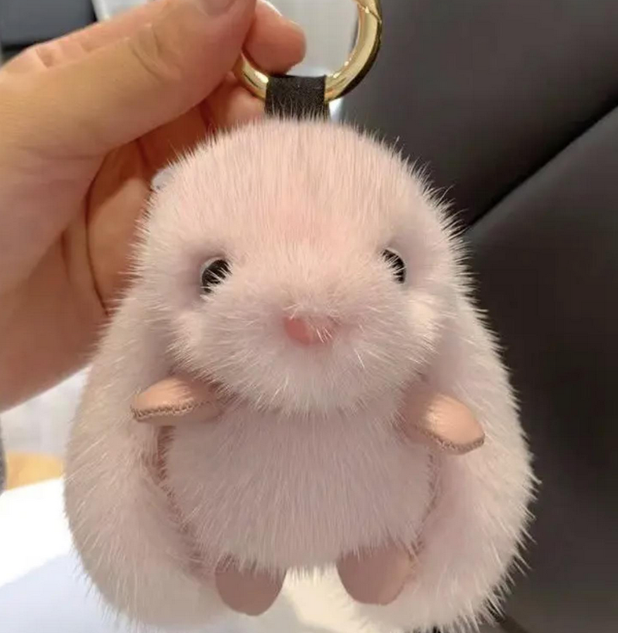 Mini Rabbit Plush Keychain and a Bag Charm with necklace