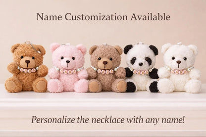 Mini Teddy Bear Keychain and panda keychain: Soft Plush Stuffed Animal Bag Charm