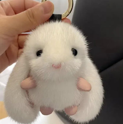 Mini Rabbit Plush Keychain and a Bag Charm with necklace